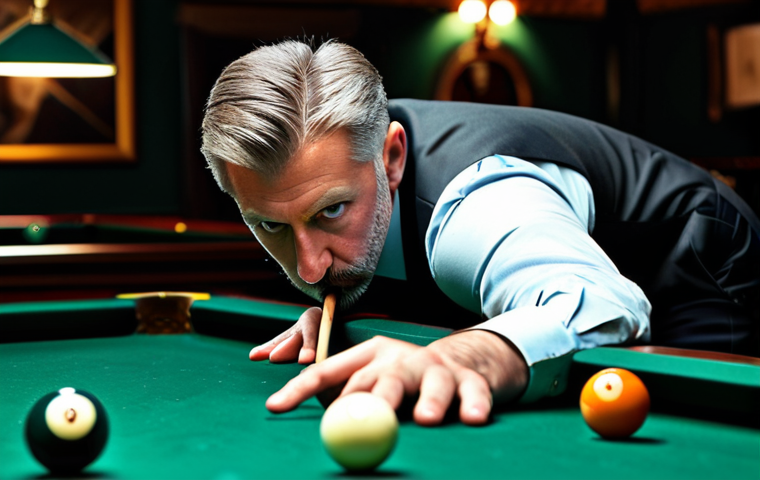 Focused Billiard Player**

"A professional billiard player, focused on the table, carefully lining up a shot. Fully clothed in modest, appropriate attire. Billiard hall background with soft lighting. Safe for work, appropriate content, perfect anatomy, natural pose, high quality, professional photography."

**
