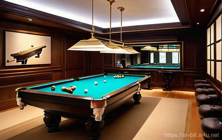 인천 당구장 추천 - **"A beautifully designed, modern billiard hall in Incheon, South Korea, featuring sleek, polished 3...
